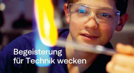 Boy doing experiment