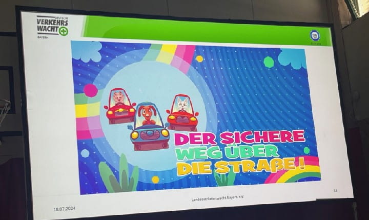 Ein Screenshot einer innovativen Verkehrserziehungs App